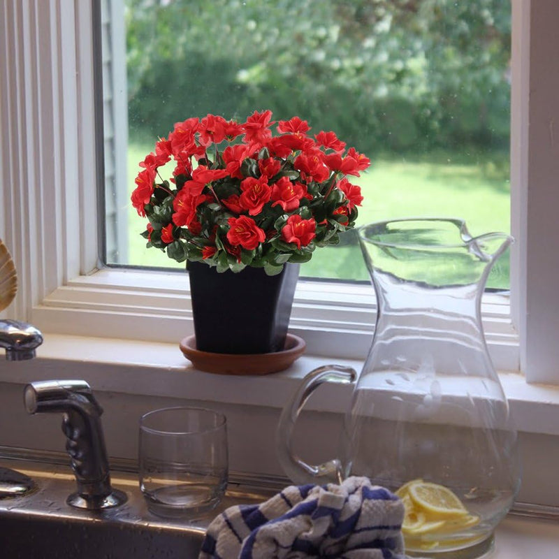 Gros buisson d'azalée artificiel en soie de 15,7 pouces, résistant aux UV pour l'extérieur, vente en gros 