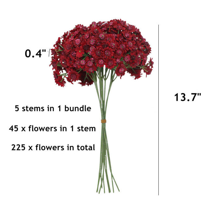 Bulk Bundle 5pcs Daisy Stems Artificial Daisy Bouquet Tiny Daisy Flowers for Home Garden Vase Decor Wholesale