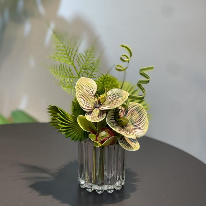 Bulk 7.9" Small Glass Floral Bouquet - Elegant Decor for Restaurant & Bar Wholesale