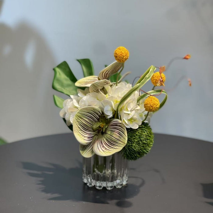 Bulk 7.9" Small Glass Floral Bouquet - Elegant Decor for Restaurant & Bar Wholesale