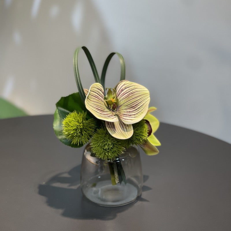 Bulk 7.9" Small Glass Floral Bouquet - Elegant Decor for Restaurant & Bar Wholesale