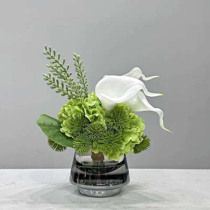 Bulk 7.9" Small Glass Floral Bouquet - Elegant Decor for Restaurant & Bar Wholesale