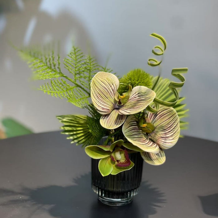 Bulk 7.9" Small Glass Floral Bouquet - Elegant Decor for Restaurant & Bar Wholesale