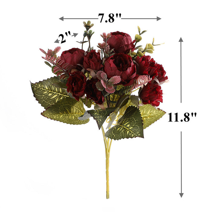 Bulk 11" Small Peony Bush Artificial Silk Floral Arrangements Wholesale