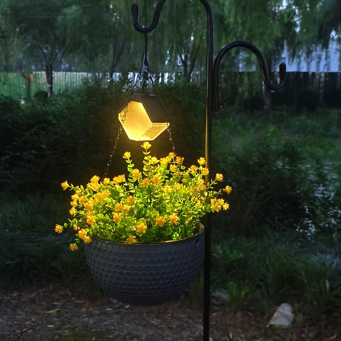 Bulk Led Artificial Hanging Flowers with Basket Solar Lights Wholesale