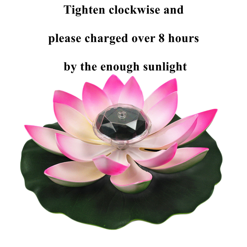 Bulk Solar Power Energy Floating Lotus Flower LED Light Water Hyacinth Pond Plants Wholesale