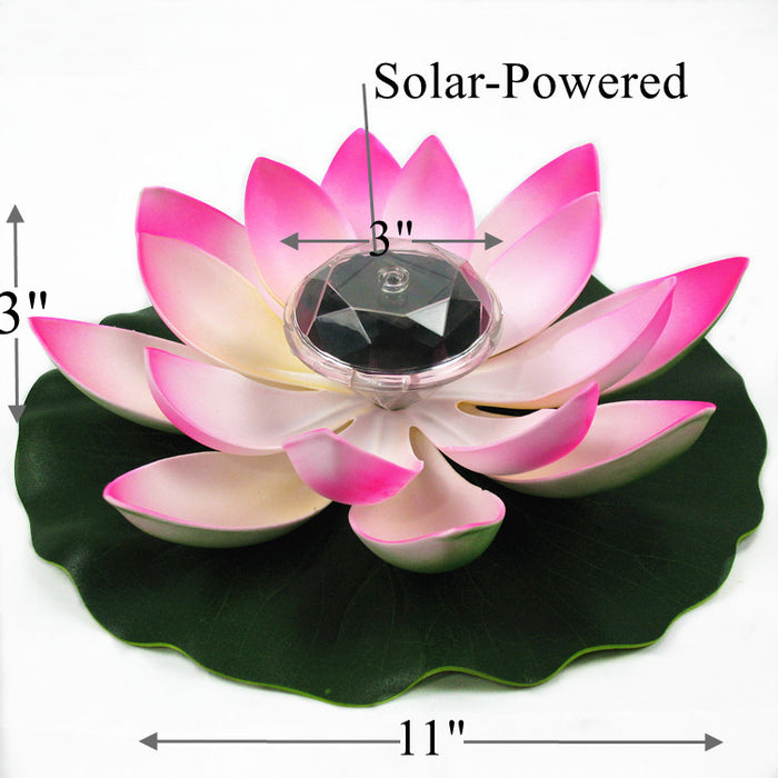Bulk Solar Power Energy Floating Lotus Flower LED Light Water Hyacinth Pond Plants Wholesale