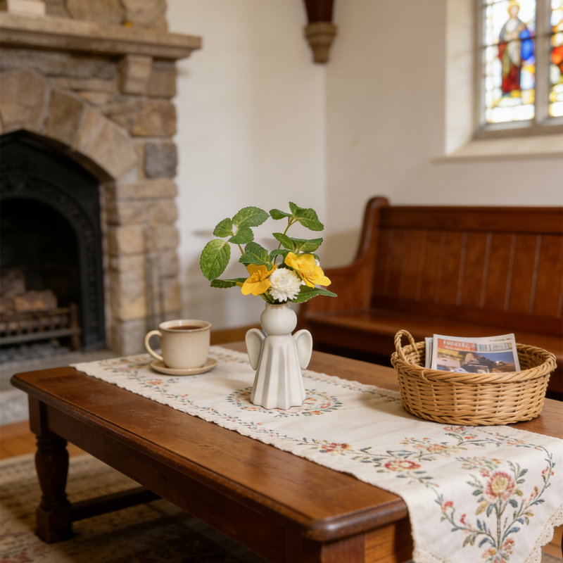 Bulk 10" Spring Flowers in Angel Ceramic Vase Church Spring Floral Decor Wholesale