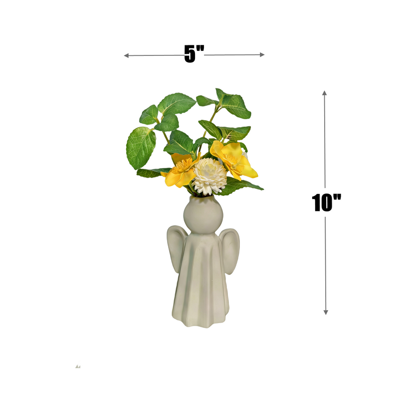 Bulk 10" Spring Flowers in Angel Ceramic Vase Church Spring Floral Decor Wholesale