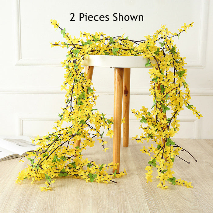 Bulk 6FT Spring Forysythia Garland Vine Faux Spring Flowers Wholesale