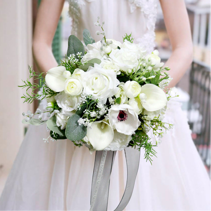 Bulk Standard 11" Bridal Bouquets Ivory and Green Wedding Bouquets Who Artificialmerch Bulk Standard 11" Bridal Bouquets Ivory and Green Wedding Bouquets Who Artificialmerch