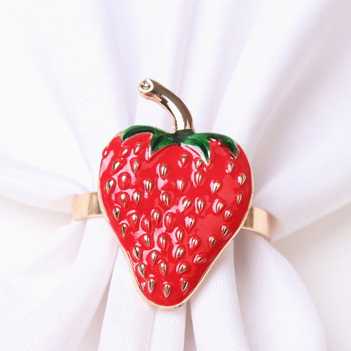 Bulk Set of 12pcs Strawberry Napkin Ring Holders Hawaiian Luau Party Supplies Favors Wholesale