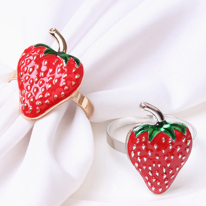 Bulk Set of 12pcs Strawberry Napkin Ring Holders Hawaiian Luau Party Supplies Favors Wholesale