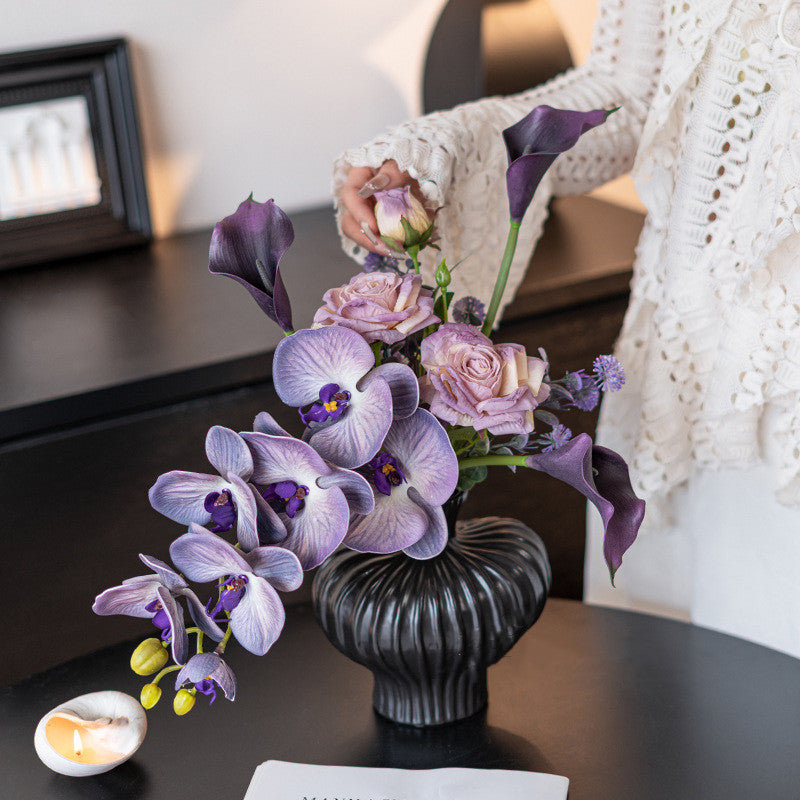 Bulk 20" Stylish Pre-Arranged Artificial Silk Phalaenopsis Orchid Bouquet Floral Arrangement Wholesale