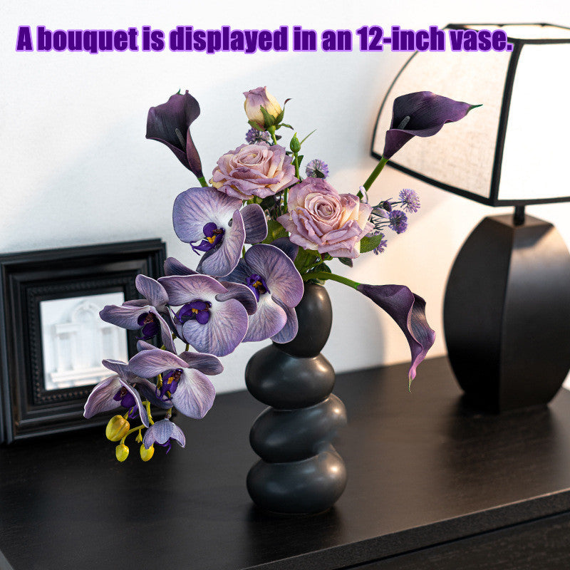 Bulk 20" Stylish Pre-Arranged Artificial Silk Phalaenopsis Orchid Bouquet Floral Arrangement Wholesale