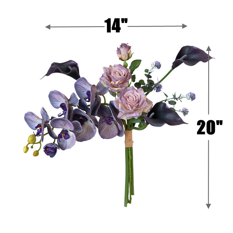 Bulk 20" Stylish Pre-Arranged Artificial Silk Phalaenopsis Orchid Bouquet Floral Arrangement Wholesale