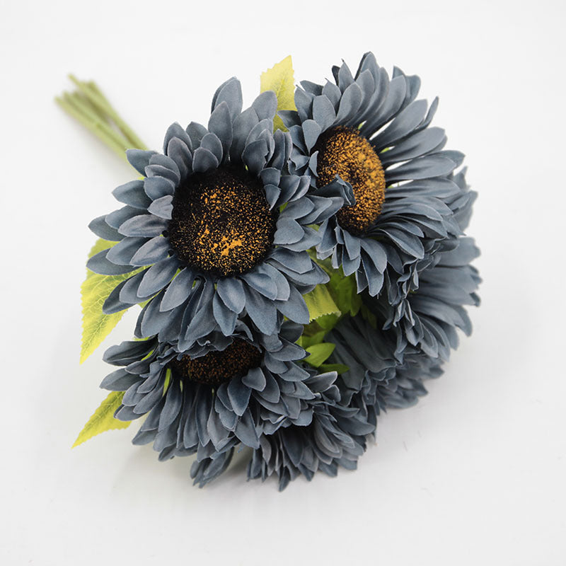 Bouquet de tournesols artificiels en soie de 12 pouces en vrac, décoration d'automne en gros