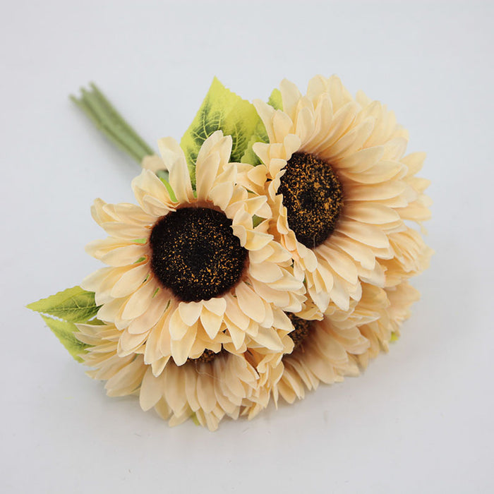 Bulk 12" Sunflower Bouquet Artificial Silk Flower Autumn Decoration Wholesale