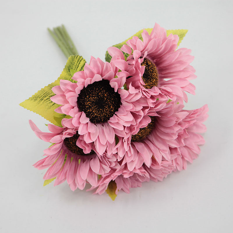 Bouquet de tournesols artificiels en soie de 12 pouces en vrac, décoration d'automne en gros