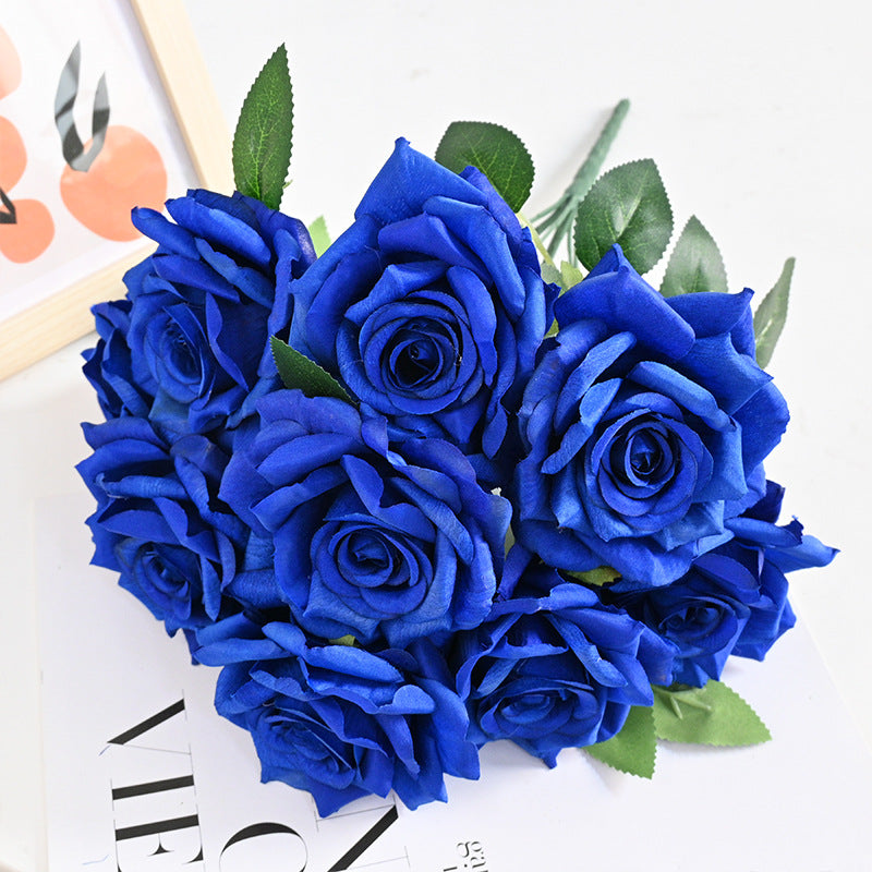 Bulk 20 Colors Tea Rose Bush Bouquet Silk Flowers Artificial Wholesale