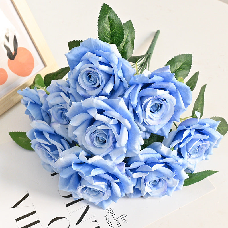 Bulk 20 Colors Tea Rose Bush Bouquet Silk Flowers Artificial Wholesale