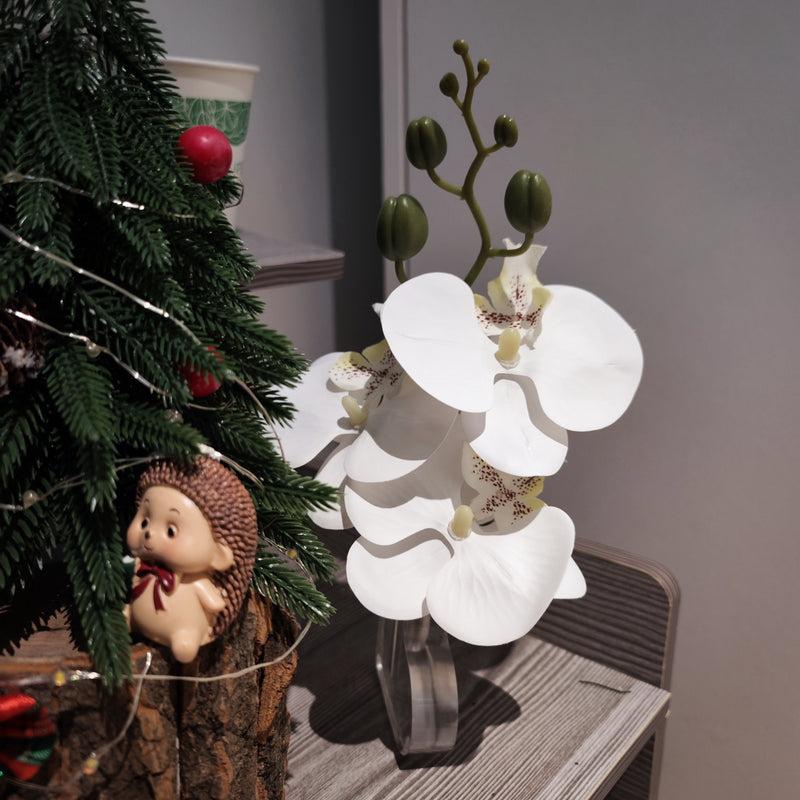 Arrangement de centres de table Bouquet d'orchidées Phalaenopsis Real Touch sur une base en forme de cœur 