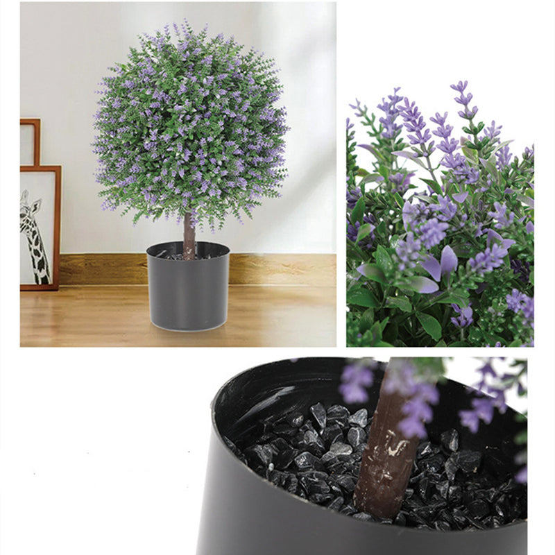 Bulk 2 Pack Artificial Topiary Lavender Ball Rose Ball Potted Tree Plant Wholesale