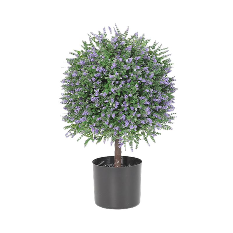 Bulk 2 Pack Artificial Topiary Lavender Ball Rose Ball Potted Tree Plant Wholesale