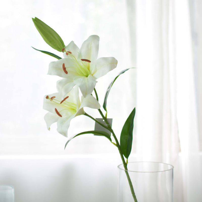 long stem white lilies Premium Real Touch Tiger Lily Stem