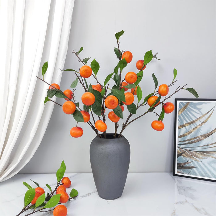 Bulk 34" Tangerine Stems Branches Artificial Fruits Wholesale