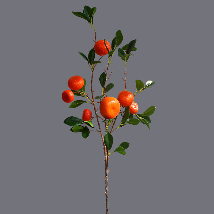 Bulk 34" 7 Fruits Tangerine Stems Spray Kumquat Branches Artificial Fruits Wholesale