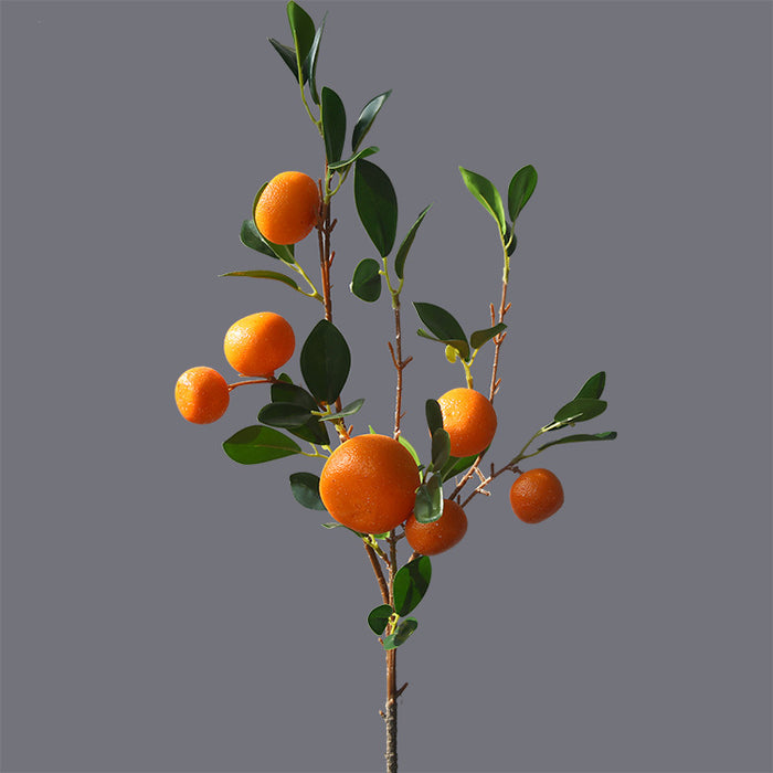 Bulk 34" 7 Fruits Tangerine Stems Spray Kumquat Branches Artificial Fruits Wholesale