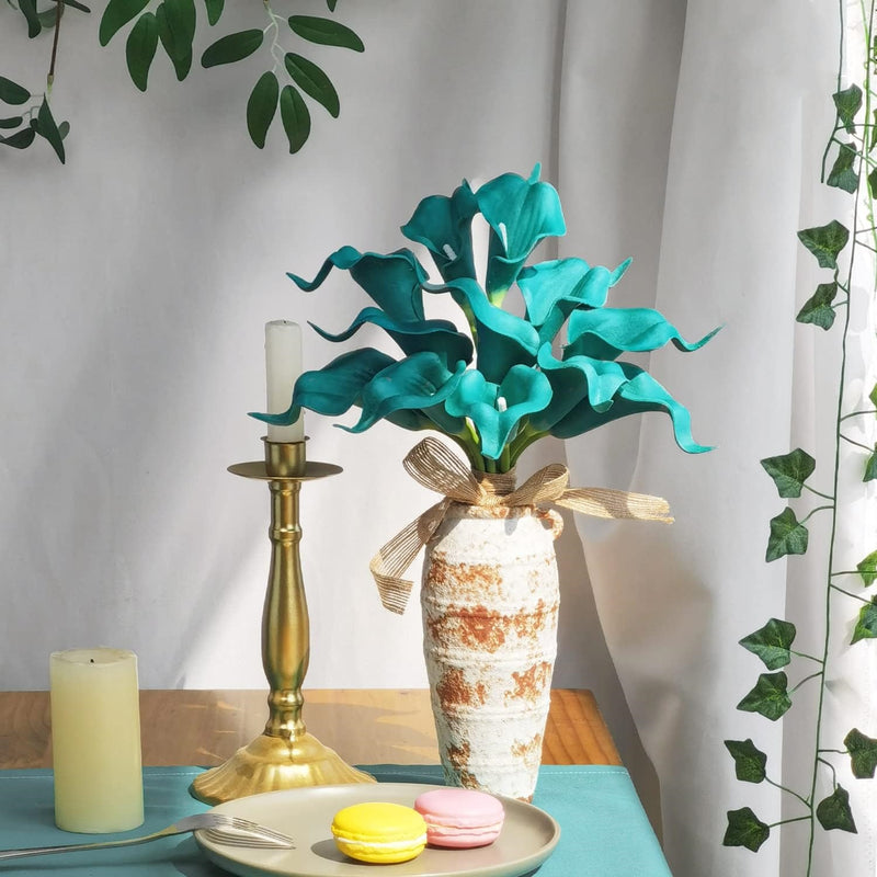 Lot de 10 fleurs de lys calla artificielles en vrac, fausses fleurs de lys calla au toucher réaliste pour bouquets de mariage, centres de table, vente en gros