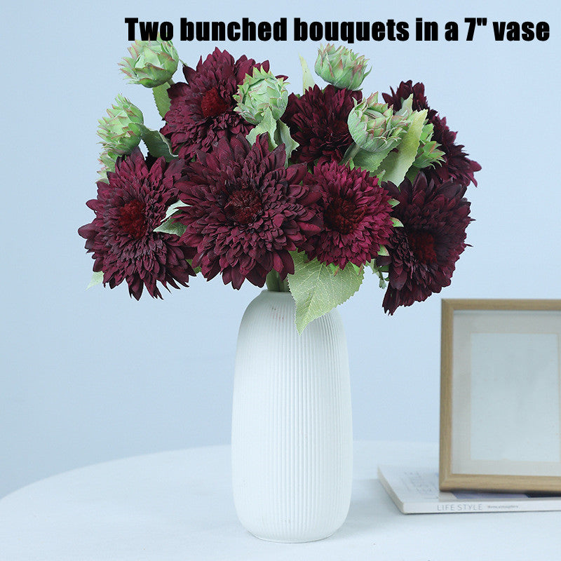 Bulk 1 Bundle 16.5" Teddy Bear Sunflower Bouquets – Perfect for Fall Decor Wholesale