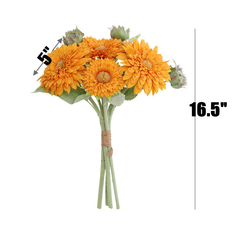 Bulk 1 Bundle 16.5" Teddy Bear Sunflower Bouquets – Perfect for Fall Decor Wholesale
