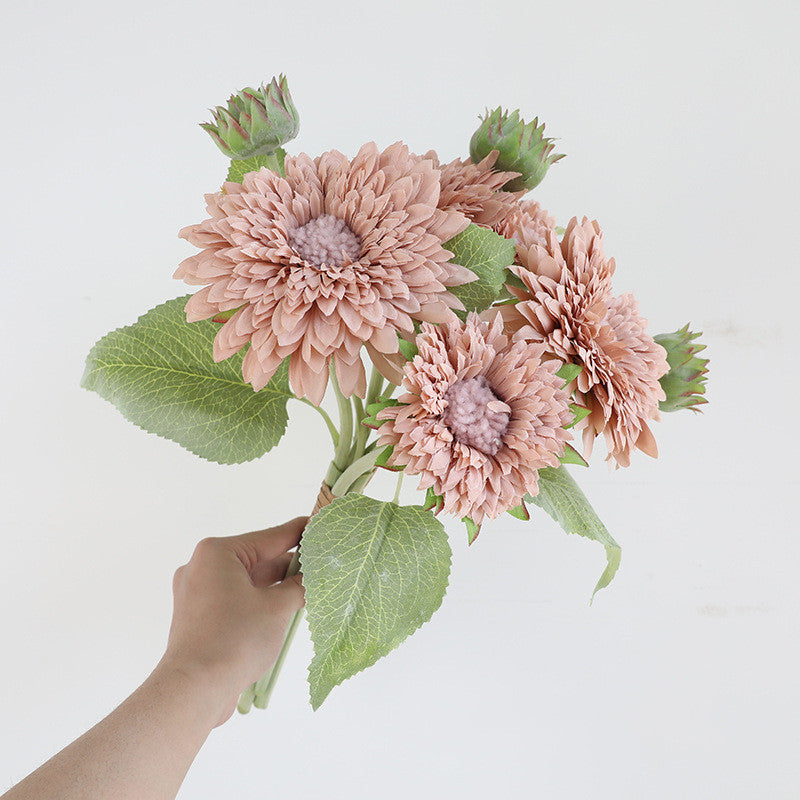 Bulk 1 Bundle 16.5" Teddy Bear Sunflower Bouquets – Perfect for Fall Decor Wholesale