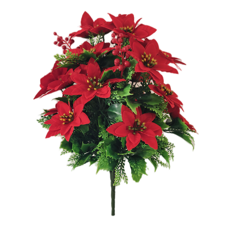 Bulk 18" Outdoor UV Treated Poinsettia Flowers for Patio, Garden & Holiday Decor Wholesale