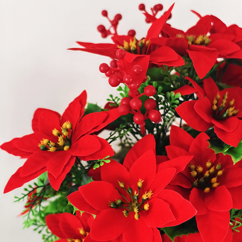 Bulk 18" Outdoor UV Treated Poinsettia Flowers for Patio, Garden & Holiday Decor Wholesale