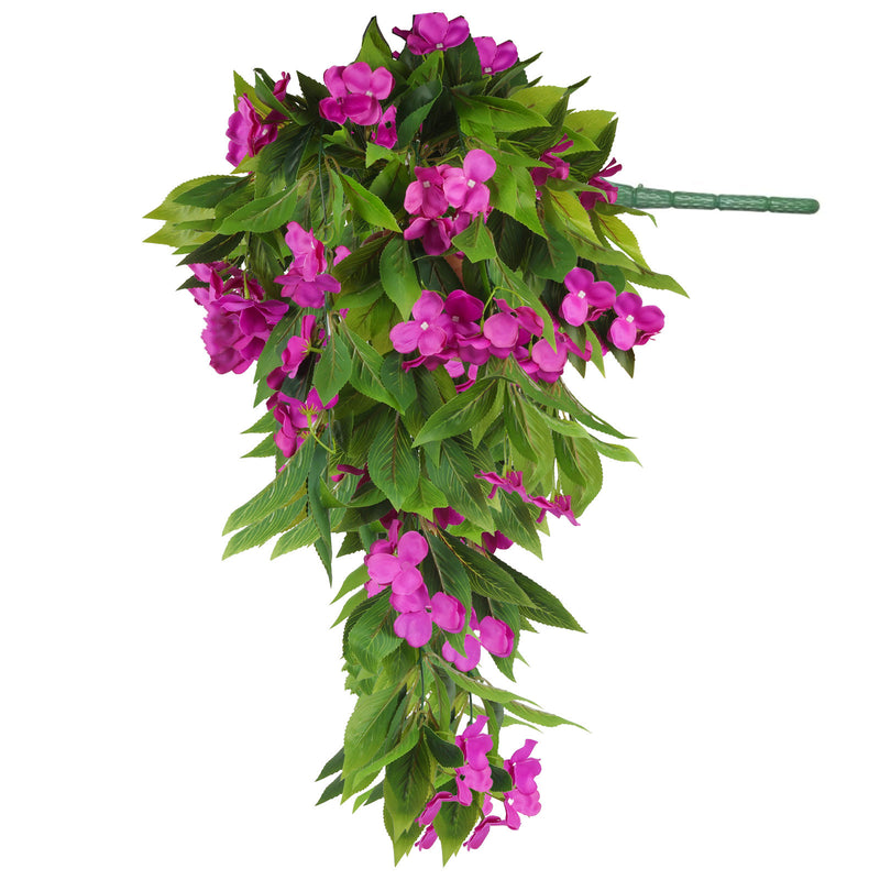Bulk UV-Resistant Artificial Hanging Impatiens Flowers - Outdoor Decor for Garden, Patio & Yard