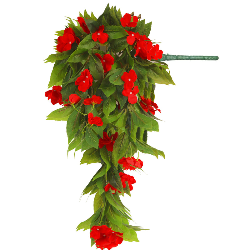 Bulk UV-Resistant Artificial Hanging Impatiens Flowers - Outdoor Decor for Garden, Patio & Yard
