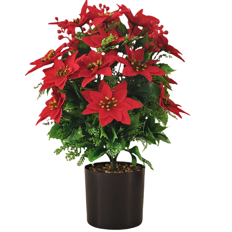 Bulk 18" Outdoor UV Treated Poinsettia Flowers for Patio, Garden & Holiday Decor Wholesale