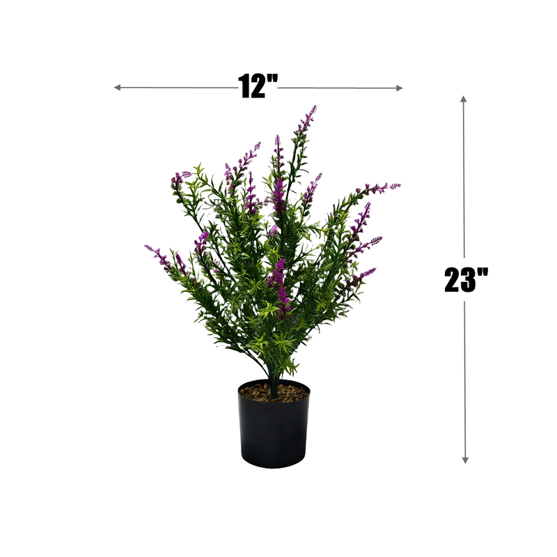 Bulk UV Resistant Artificial Heather Bush with Plastic Pot for Garden Outdoors Wholesale