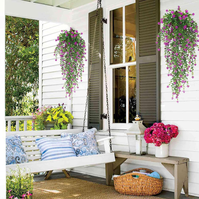 Bulk 3Pcs Spring Flowers Hanging Garland for Basket Outdoors UV Protection Wholesale
