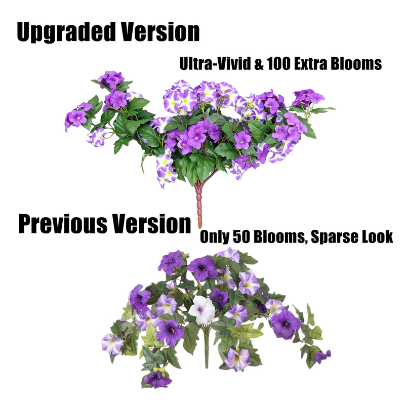Bulk Exclusive Upgraded Faux Petunia Flowers UV Resistant Artificial Flowers for Outdoor Garden & Porch Decor Wholesale
