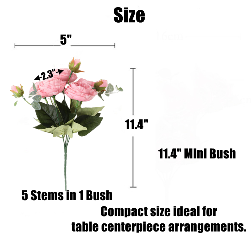 Flores artificiales de peonía de seda a granel de 12 "al por mayor