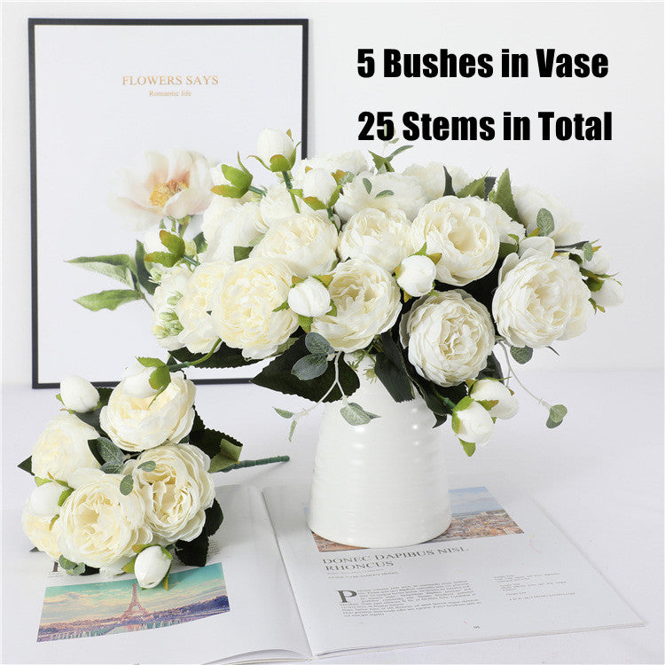 Flores artificiales de peonía de seda a granel de 12 "al por mayor