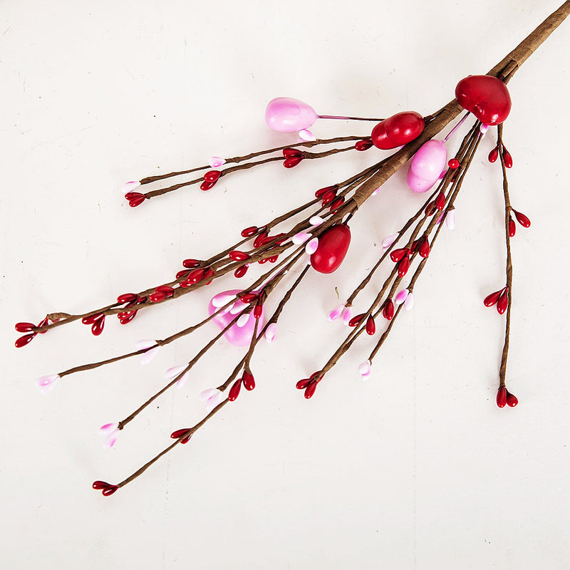 Tiges de fleurs artificielles de baies rouges en vrac pour la Saint-Valentin, pour la maison, pour un anniversaire, un mariage, un vase, vente en gros