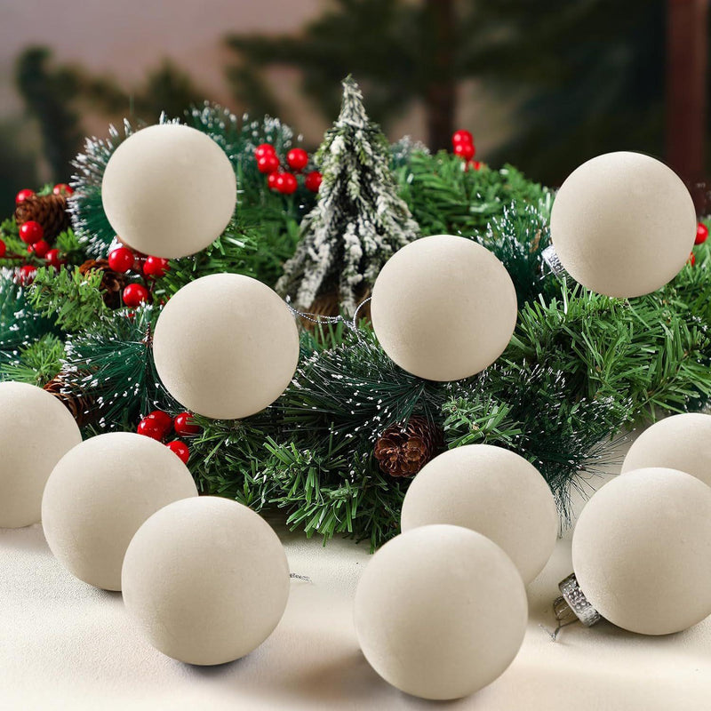 Bulk 15pcs 2.3" Velvet Christmas Ball Ornaments - Soft Plush Holiday Tree Decor Wholesale