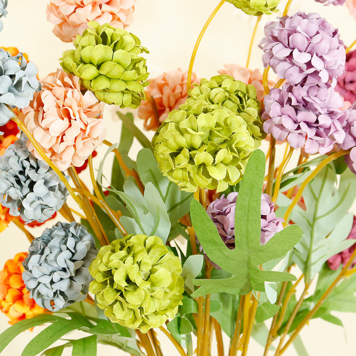 Bulk 19.6" Artificial Chrysanthemum Pom Ball Flower Branches Wholesale