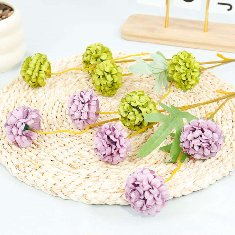 Bulk 19.6" Artificial Chrysanthemum Pom Ball Flower Branches Wholesale